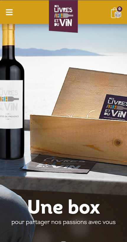 Aperçu mobile du site Des Livres et du Vin