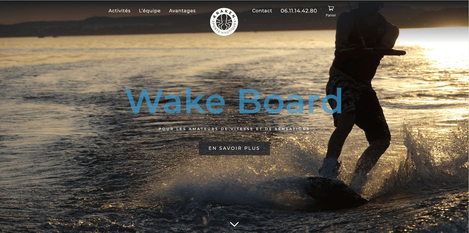 Aperçu desktop du site Kraken Sports Nautiques