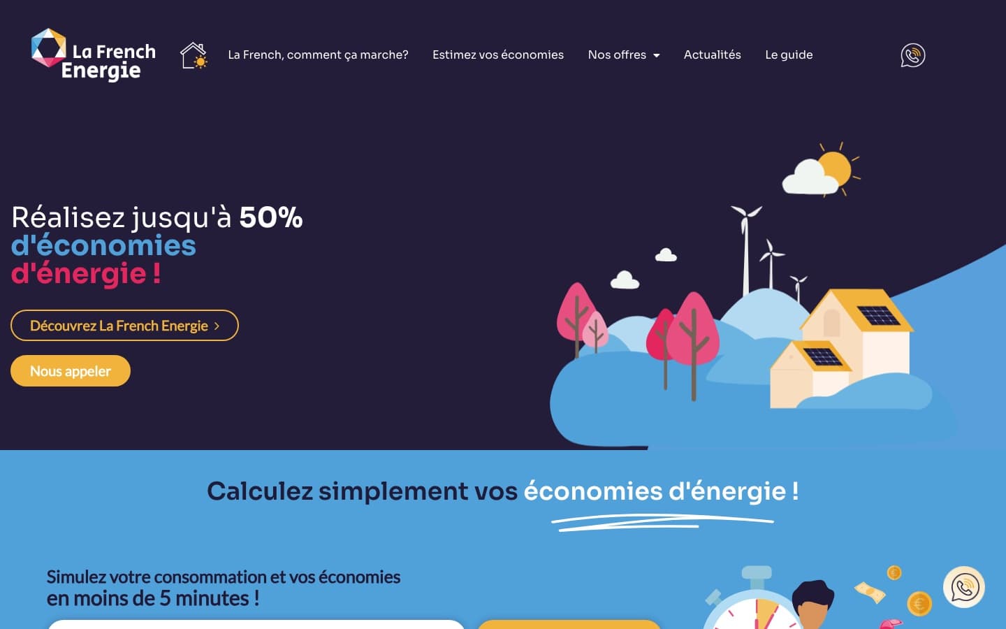 La French Energie - Page d'accueil et accroche économies d'énergie