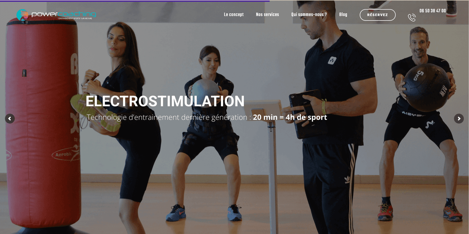 Aperçu desktop du site PowerCoaching