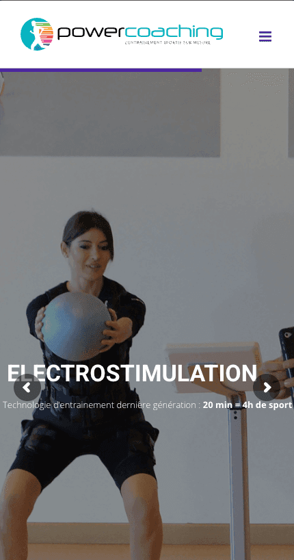 Aperçu mobile du site PowerCoaching