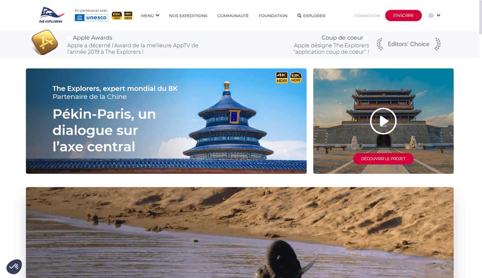Aperçu desktop du site The Explorers