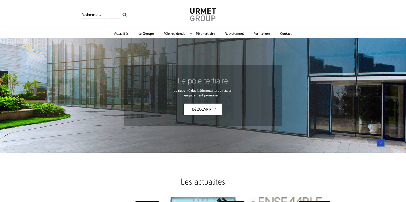 Aperçu desktop du site Urmet Group