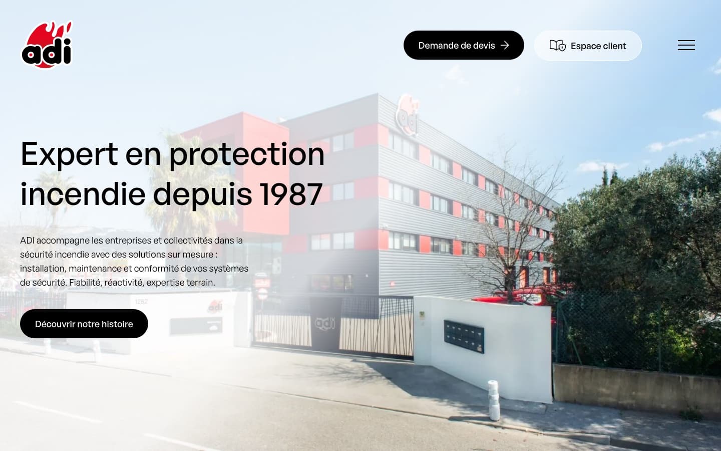 ADI Incendie — Annuaire des treize agences et sélecteur de proximité