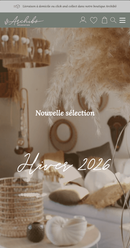Aperçu mobile du site Archibô Décoration
