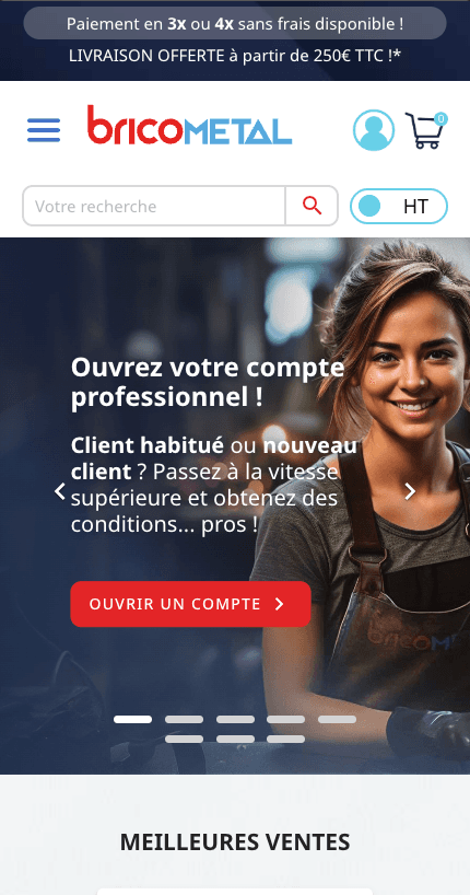 Aperçu mobile du site BricoMetal