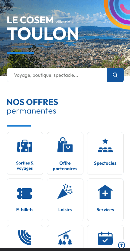 Aperçu mobile du site COSEM