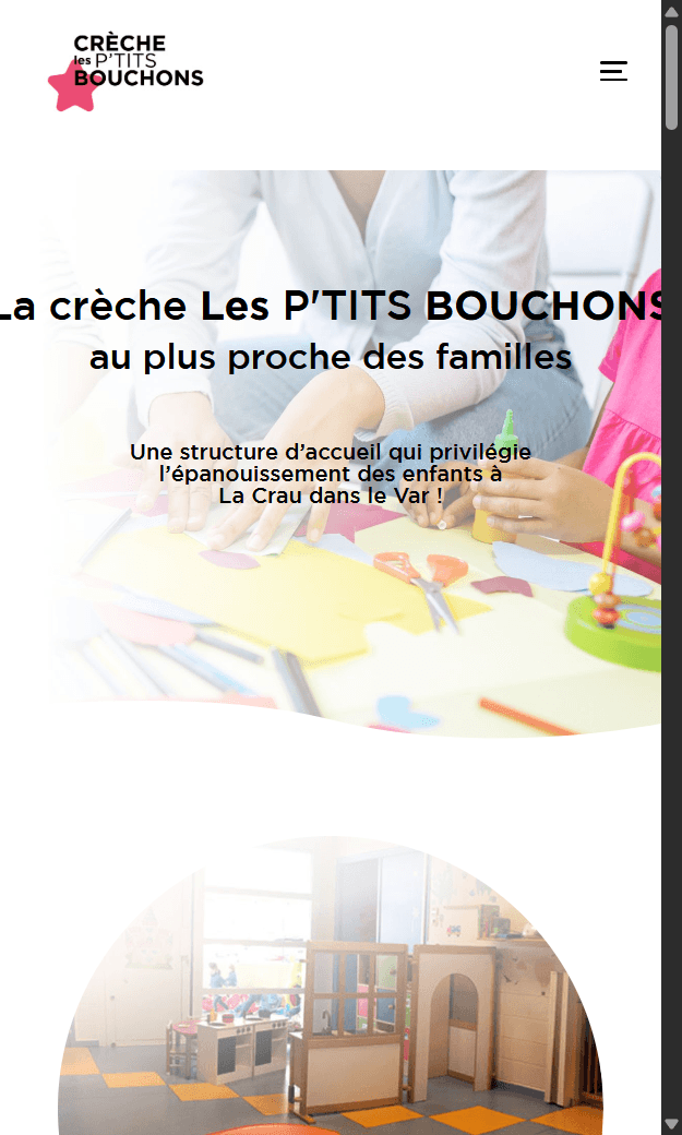 Aperçu mobile du site Crèche Les P'tits Bouchons