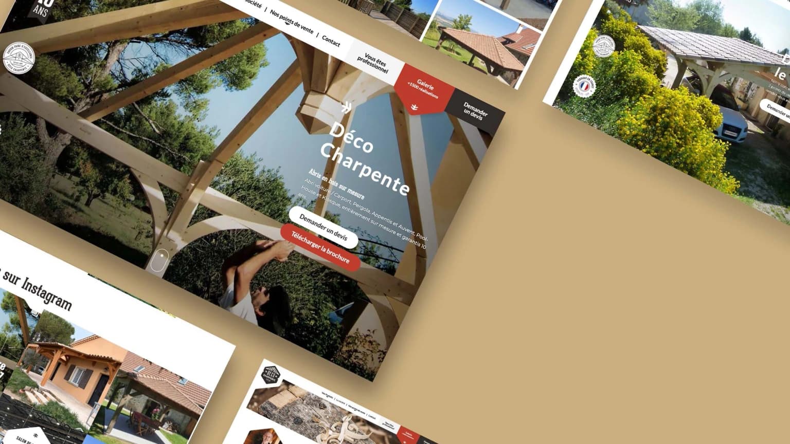 Déco Charpente — Site vitrine WordPress sur-mesure pour un artisan du bois et de l'abri sur-mesure
