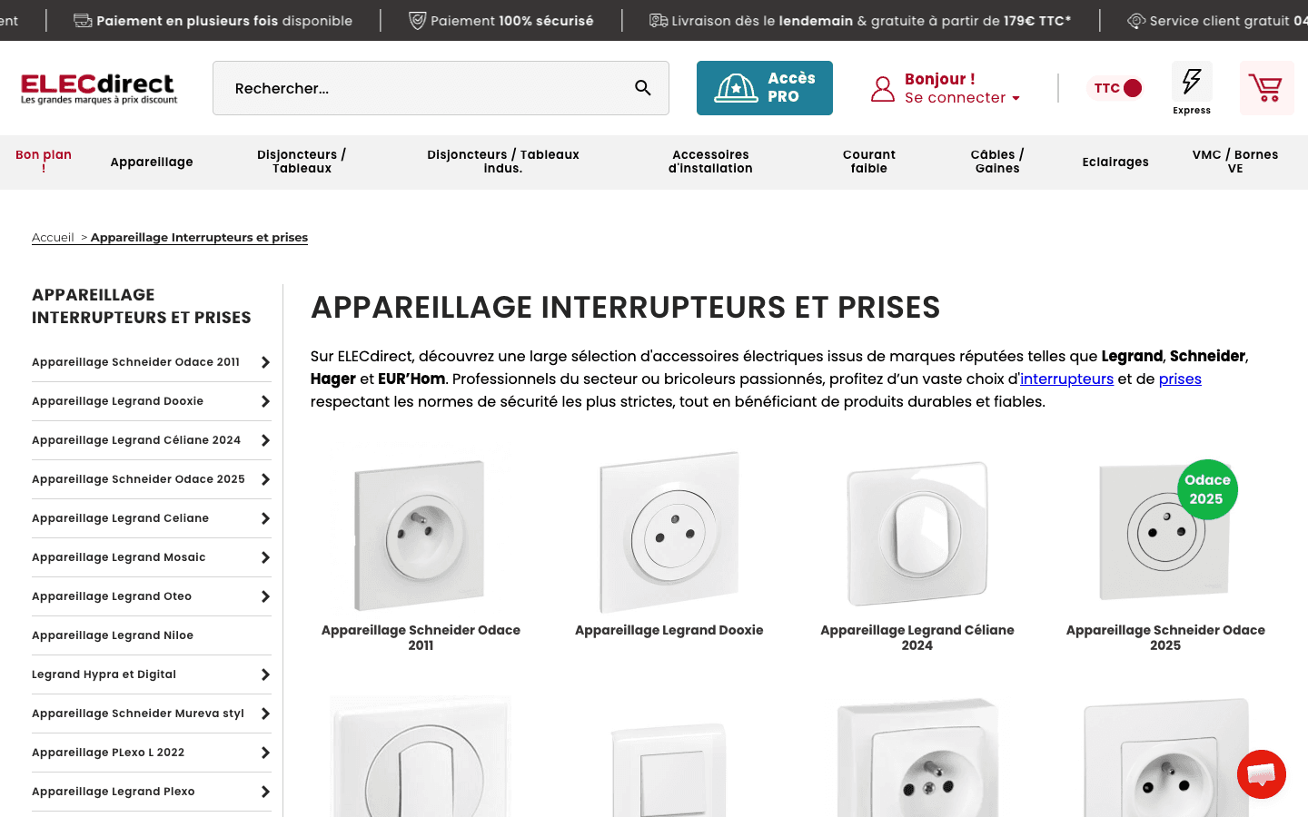 ELECdirect - Page catégorie tableaux