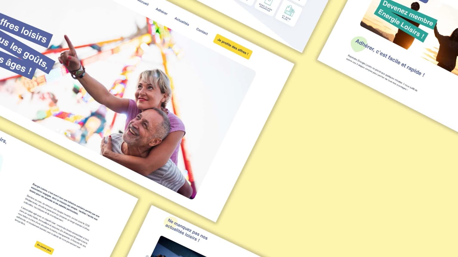 Énergie Loisirs — Plateforme WordPress d'adhésion en ligne et catalogue d'offres pour association de loisirs solidaires