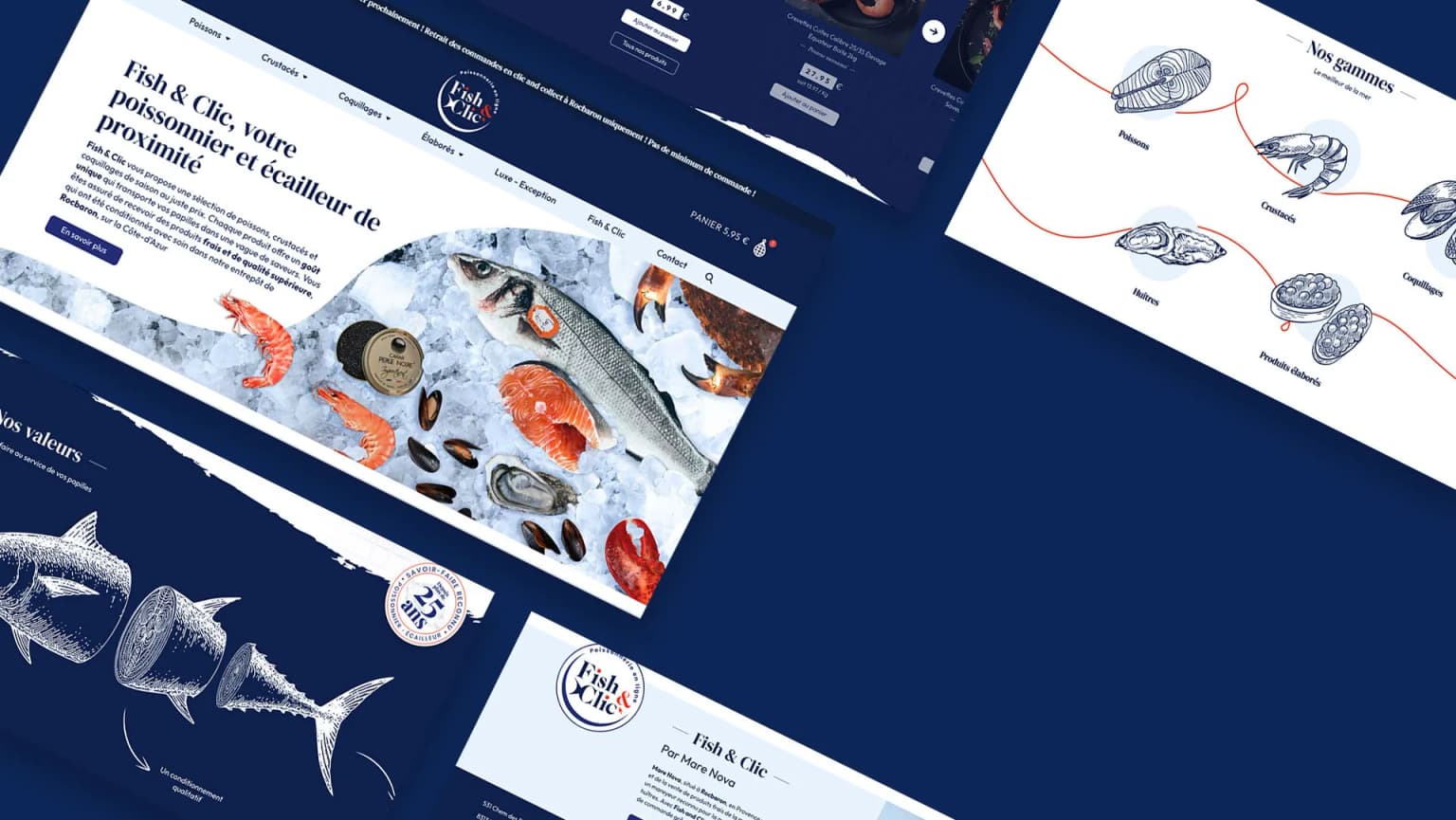 Fish And Clic — E-commerce PrestaShop d'une poissonnerie var avec livraison Chronofresh 24/48h
