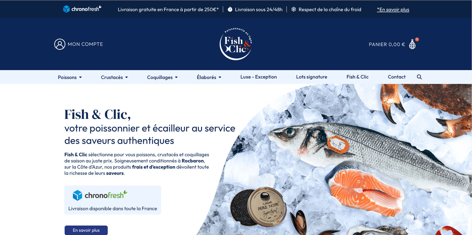 Aperçu desktop du site Fish And Clic