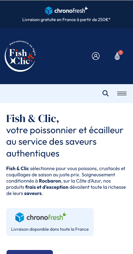 Aperçu mobile du site Fish And Clic