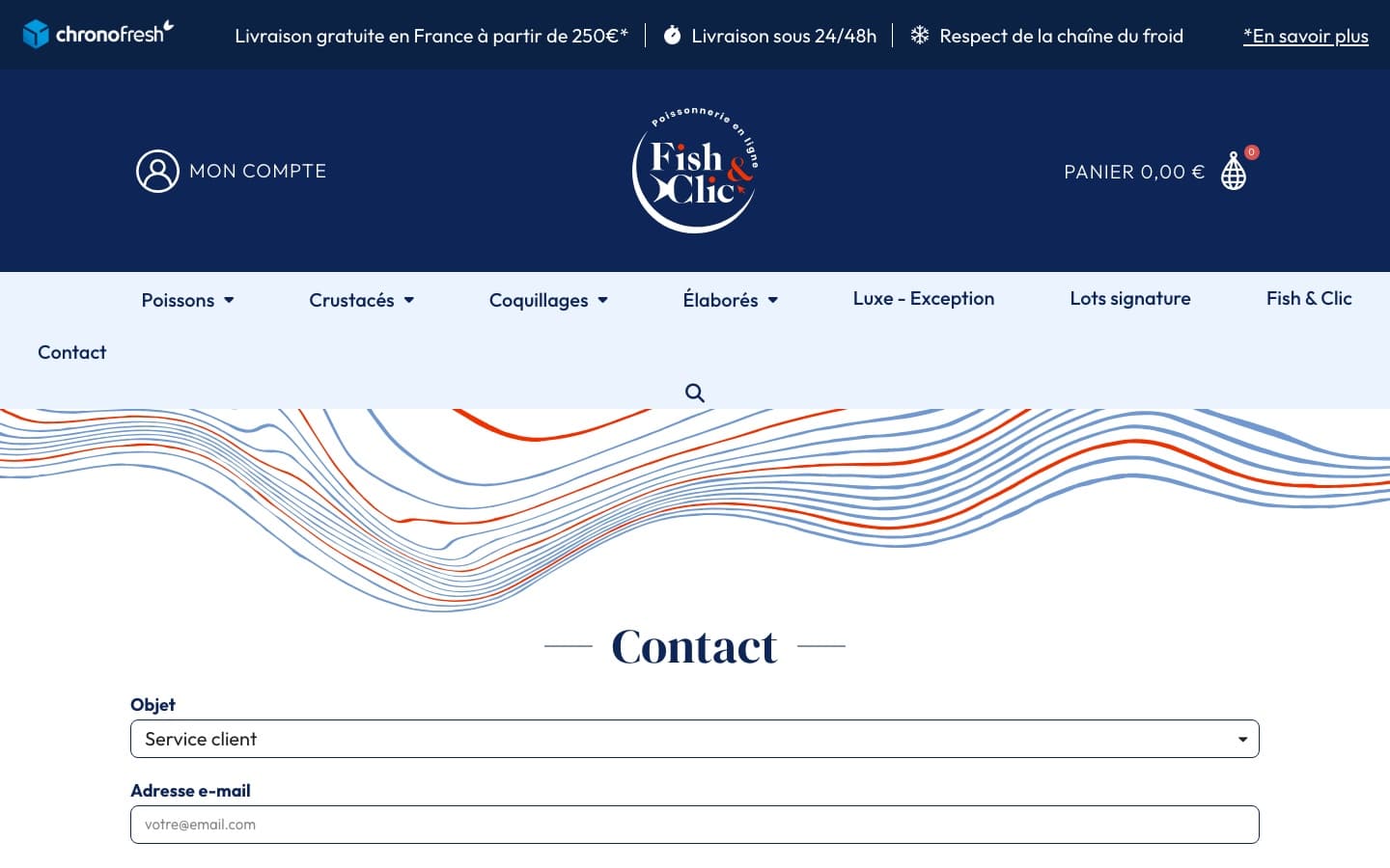 Fish et Clic - Fiche produit et tunnel livraison Chronofresh