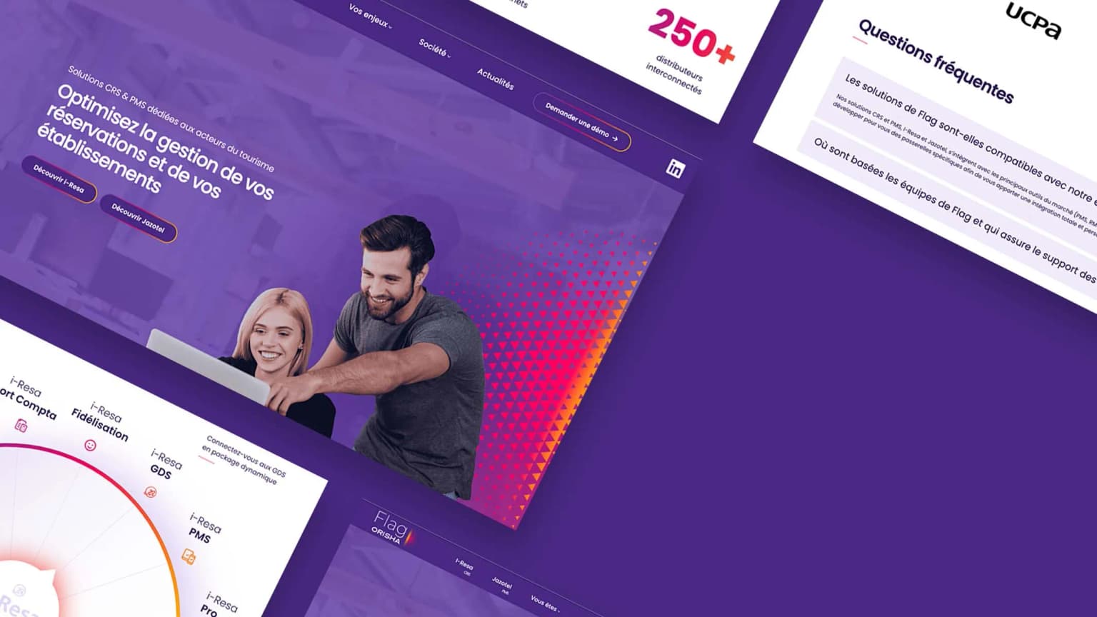 Flag Orisha — Rebranding et refonte du site corporate de l'éditeur logiciel hôtelier Flag Orisha