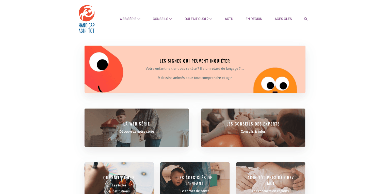 Aperçu desktop du site Handicap Agir Tôt