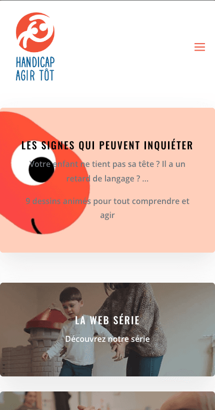 Aperçu mobile du site Handicap Agir Tôt