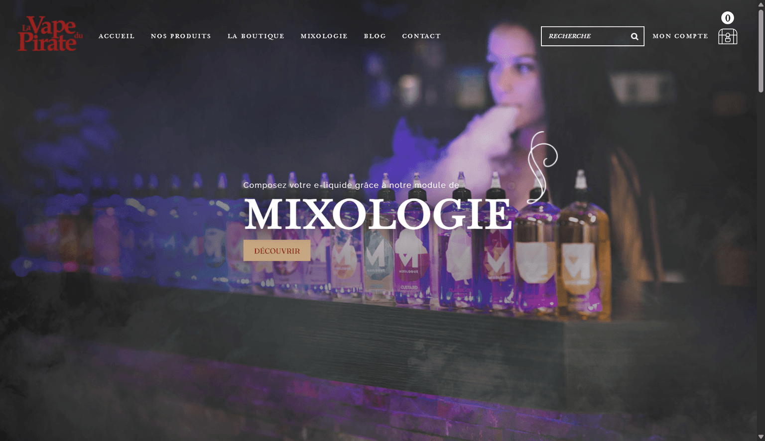 Aperçu desktop du site La Vape du Pirate