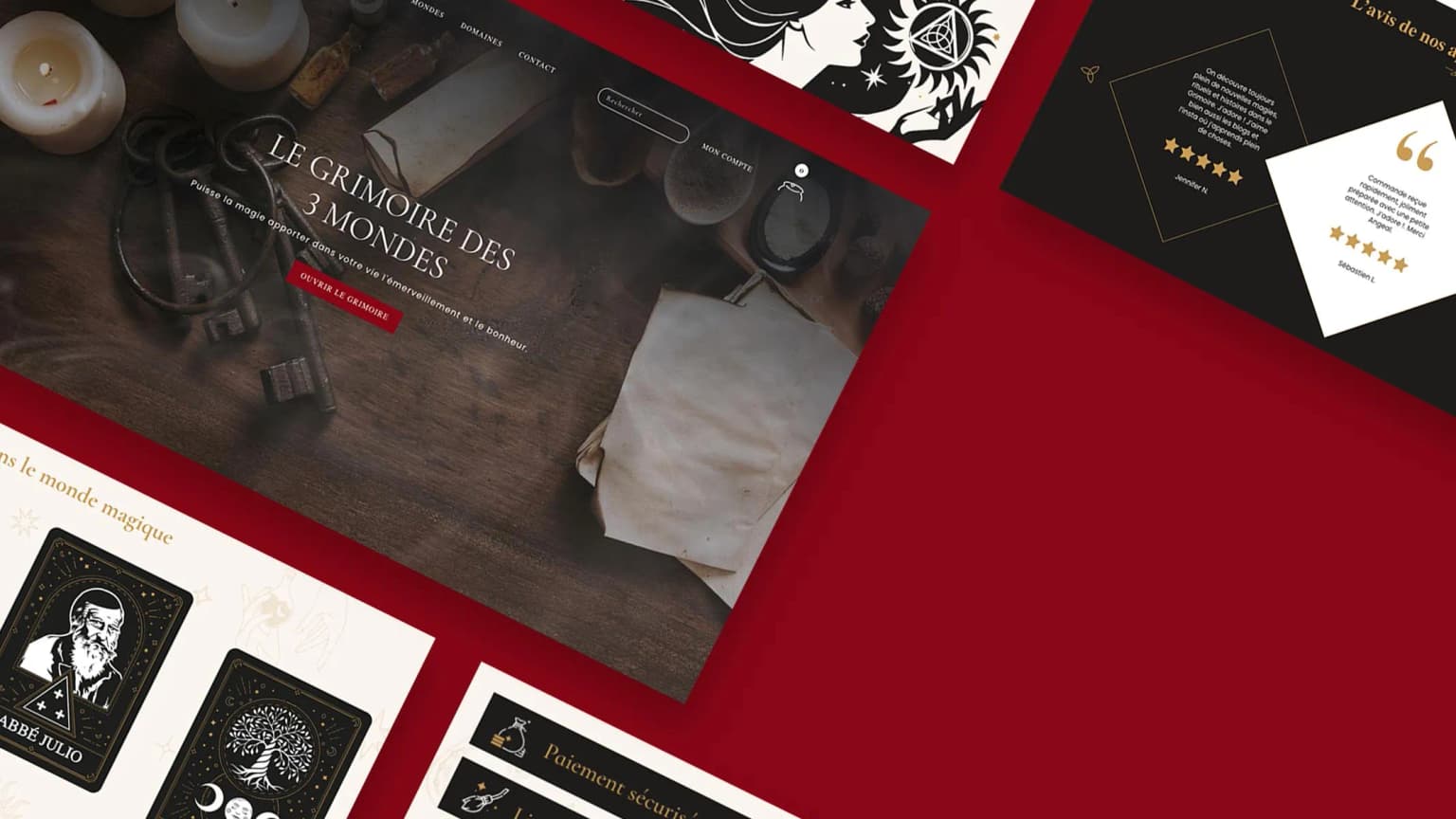 Le Grimoire des 3 Mondes — Boutique ésotérique PrestaShop multilingue avec navigation par domaine