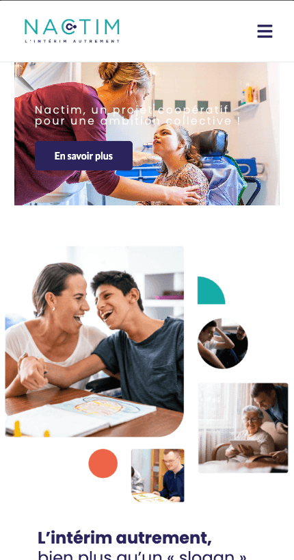 Aperçu mobile du site Nactim