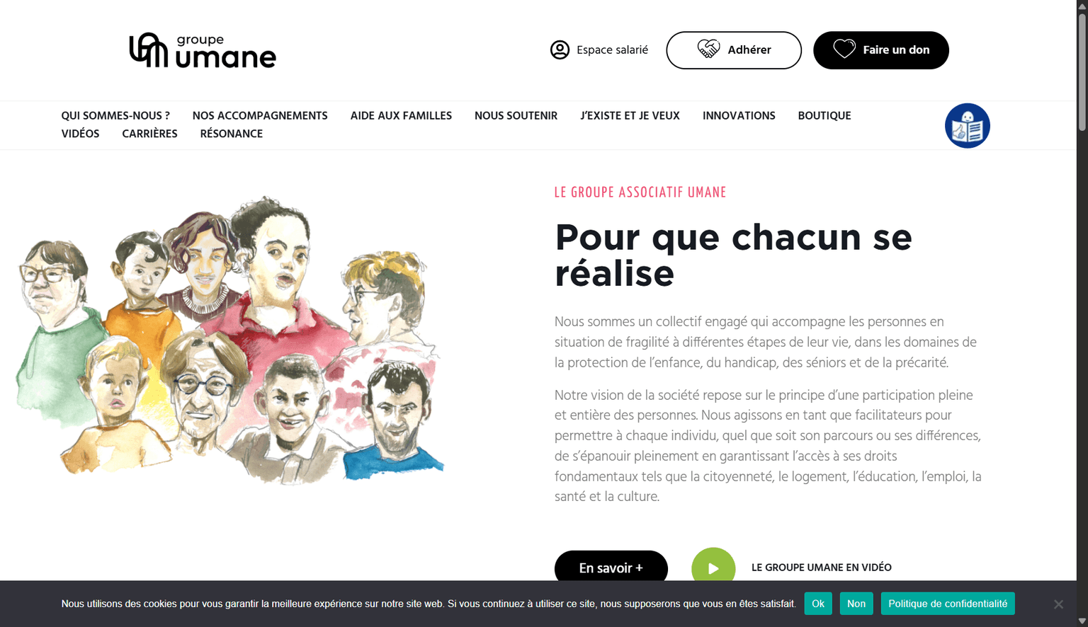 Aperçu desktop du site Groupe Umane