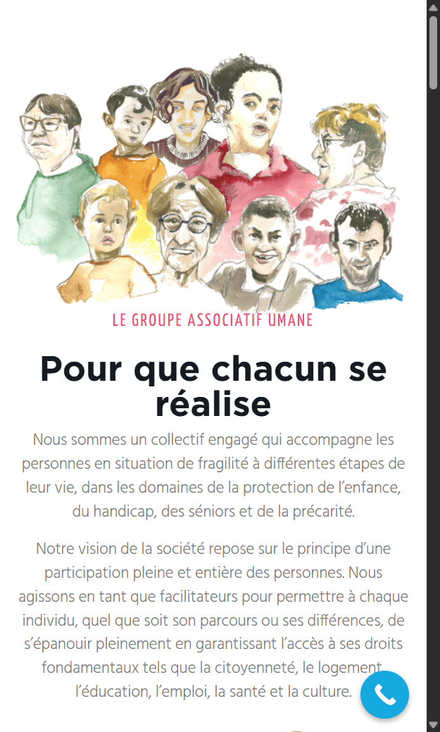 Aperçu mobile du site Groupe Umane