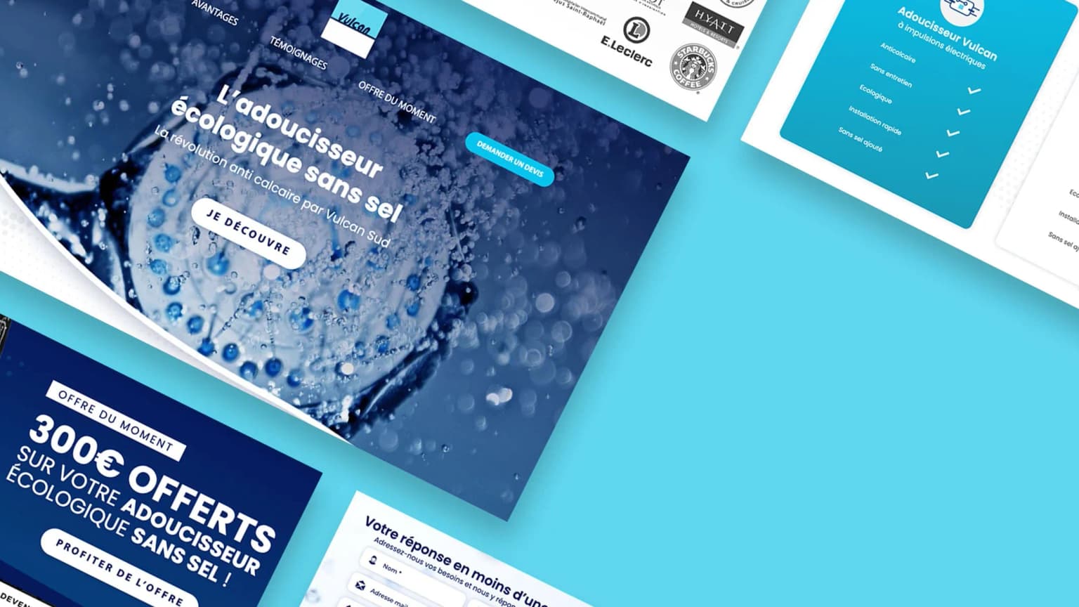 Vulcan Sud — Landing page de génération de leads pour adoucisseur d'eau écologique