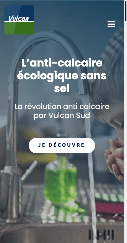 Aperçu mobile du site Vulcan Sud