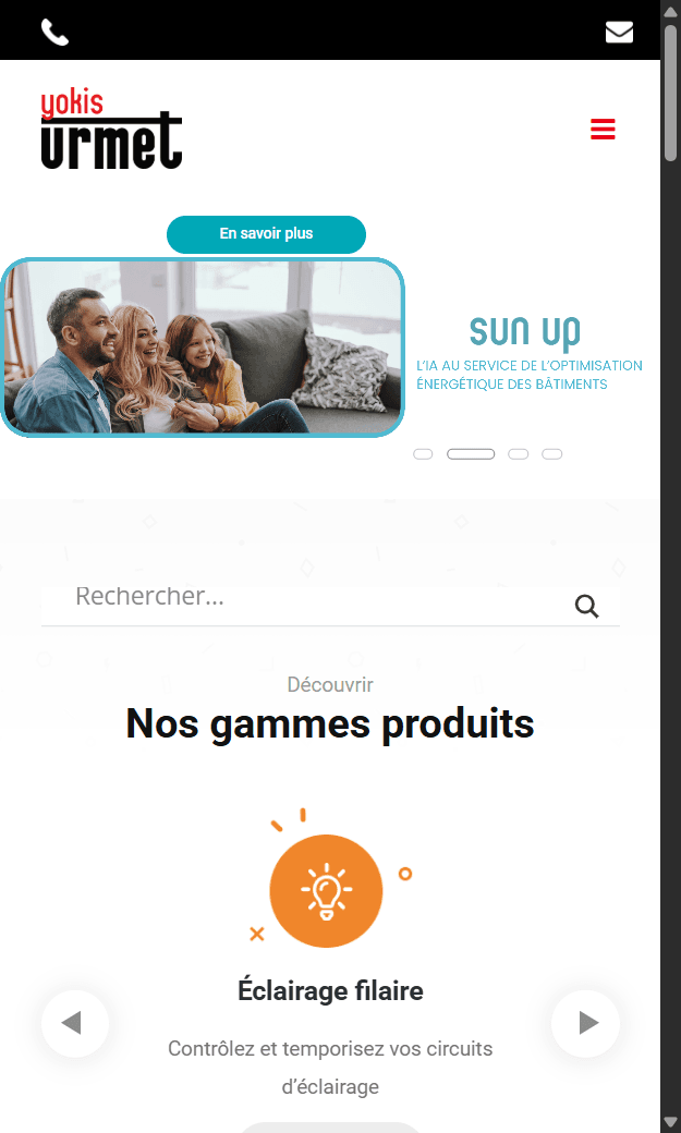 Aperçu mobile du site Yokis