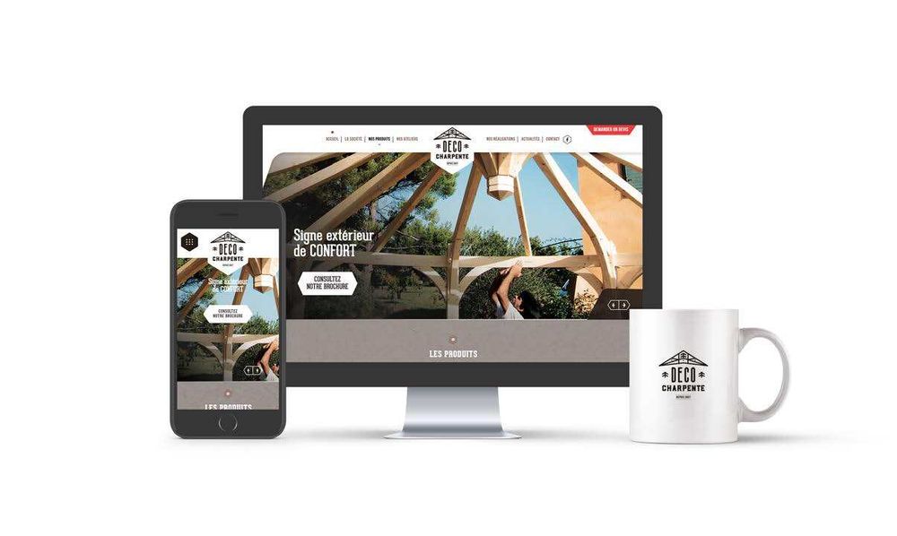 Image de la maquette du site web de Déco Charpente, client de Getup Agency