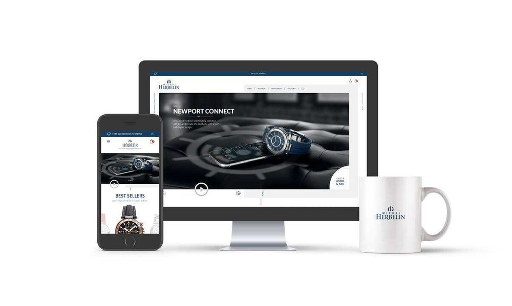 Image de la maquette du site web de Michel Herbelin, client de Getup Agency