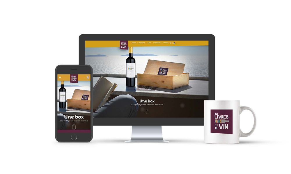 Image de la maquette du site web de Livre Vin, client de Getup Agency