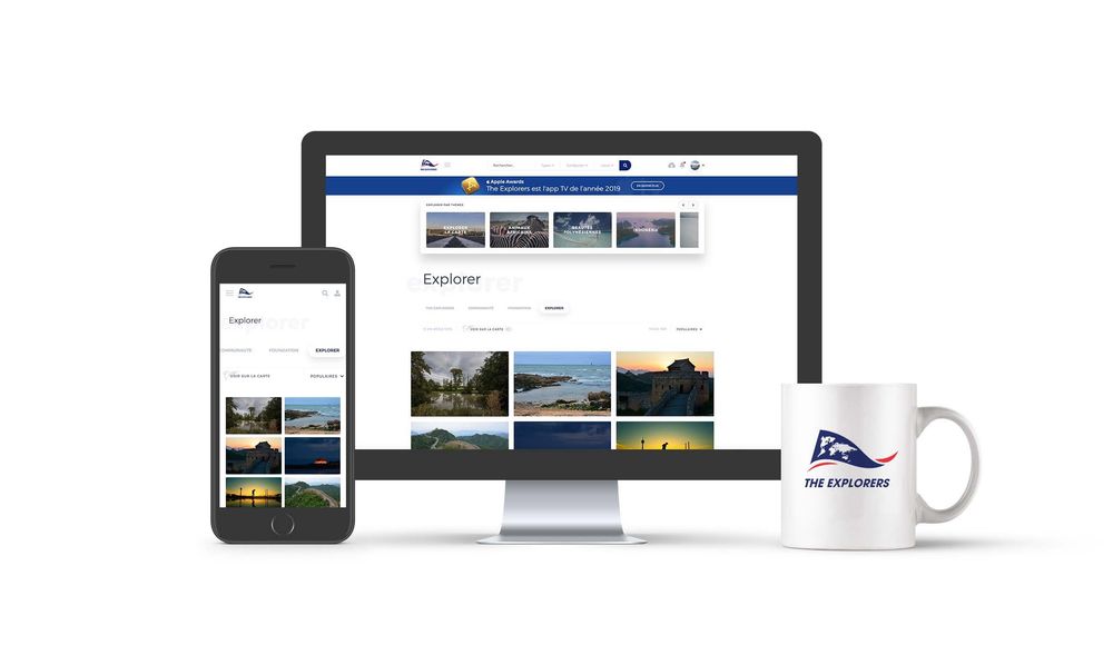 Image de la maquette du site web de The Explorers, client de Getup Agency